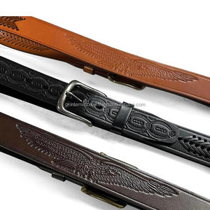 <b>Western</b> Leather Hand Tooling <b>Belt</b> Custom Eagle Design Engraved <b>Men's</b> Stylish <b>Western</b> Leather Tooling <b>Belts</b> and Accessories - Product Image 1