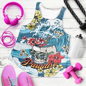 Women's Paradise Skull Floral Tank <b>Top</b> Scoop Neck Breathable Knitted Polyester Casual Style Digital Printing Embroidery - Product Image 5