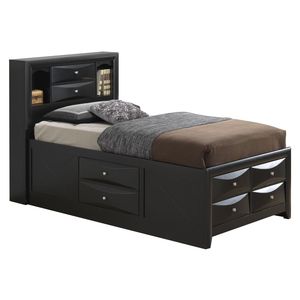 Modern Stylish <b>Black</b> Queen <b>Storage</b> <b>Bed</b> with Up-Holstered Design - Product Image 2