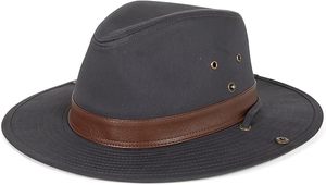 Water-Resistant Wide Brim <b>Bush</b> <b>Hat</b> with Leather Trim - Product Image 5