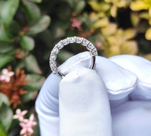 Custom Full Radiant Cut Moissanite Hiphop Engagement IGI Certified Band S925 Sterling <b>Silver</b> Paved Wedding Stackable <b>Ring</b> - Product Image 4