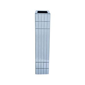 Vaso da terra moderno in alluminio argentato da 76 cm (29,92 pollici) con cubo in vetro per decorazioni domestiche, fiori secchi e accenti a specchio - Product Image 6