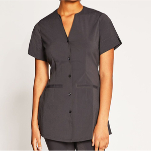 Uniforme de Peluquería Unisex Transpirable de Spandex, Cómodo, de Poliéster y Algodón, Túnica Elegante para Salón de Belleza con Bolsillos y Logotipo Personalizado - Product Image 6