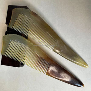 Peigne en corne de couleur naturelle Ox pour tous types de cheveux d'agate indienne - Product Image 4