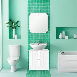 Mueble de Almacenamiento Blanco para Lavabo de Baño, Elegante Mueble de Vanidad - Product Image 6