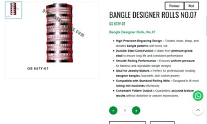 <b>Bangle</b> Designer Rolling Mill Pattern Rolls No 07 Jewelry Making Tools Goldsmith Tools Steel Item No GS-657Y-07 - Product Image 3
