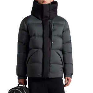 Abrigo Largo Acolchado para Hombre, Talla Grande, con Cierre Frontal, Diseño Tejido, Material Suave y Grueso de Poliéster/Nailon para la Moda de Invierno - Product Image 1