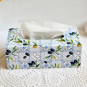 Caja de pañuelos de madera impresa para recuerdos de bebé, caja de pañuelos de madera impresa para decoración de recién nacidos, caja de pañuelos al por mayor - Product Image 1