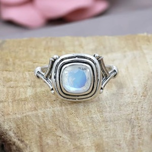Heaven <b>Crafts</b> Natural Rainbow Moonstone <b>Ring</b> 925 Sterling Silver Bohemian Vintage GIA Certified Christian June Birthstone - Product Image 1