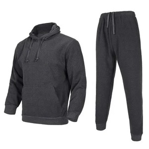 Ensemble de survêtement unisexe d'hiver, sweat à capuche et pantalon de jogging, 100% coton mélangé, coupe-vent, séchage rapide, vêtements de sport confortables, respirants, poids moyen - Product Image 4