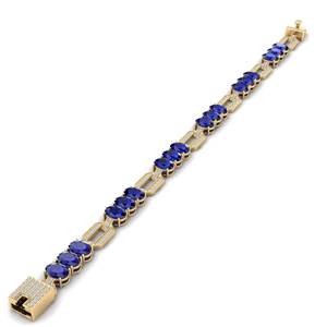 Bracelet REYES de haute qualité en argent sterling 925, saphir bleu ovale de 13,5 carats avec moissanites, pour femmes - Product Image 3