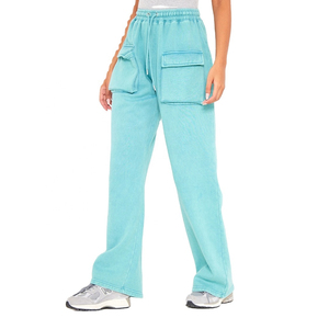 Women Mid Waist Cargo Pants Ankle-Length Fleece Breathable Drawstring Closure Formal Polyester/Cotton Spring Style - Product Image 2