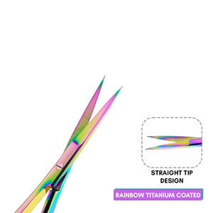 Ciseaux à ressort en acier inoxydable HASIBI NAQ5 de 5 pouces avec bord croisé droit et pointe affûtée pour le modelage des sourcils et des cils - Product Image 6