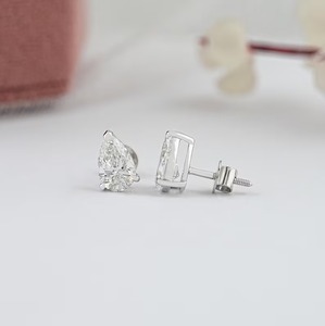 925 Sterling <b>Silver</b> Diamond Hip Hop <b>Stud</b> Earrings-Gift for Women & Unisex - Product Image 3
