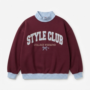 เสื้อสเวตเตอร์คอเต่าสีเขียวขนาดใหญ่สำหรับผู้หญิง พร้อมลายตารางปักลายสำหรับสาวๆ สไตล์มหาวิทยาลัย เหมาะสำหรับใส่ในฤดูใบไม้ร่วง - Product Image 2