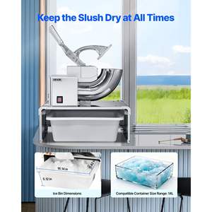 Máquina Comercial para Hacer Hielo Raspado de 4 Cuchillas Plateadas, 661 LBS/H, Motor Premium de 350W, Trituradora de Hielo Eléctrica, Contenedor Reemplazable para Hielo Raspado - Product Image 5