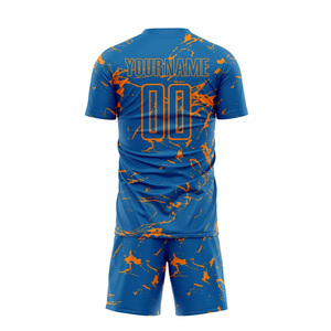 Ensemble de vêtements de sport respirants à manches courtes et shorts pour l'entraînement d'équipe, vente en gros, tenue de football personnalisée - Product Image 3