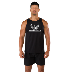 Débardeur de sport noir pour homme en mesh respirant léger, idéal pour la gym et l'entraînement, sans manches, vêtement de fitness athlétique - Product Image 1