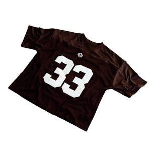 Jersey de Fútbol Americano Personalizado, Unisex, Talla Grande, Color Marrón, Malla, Cuello en V, Corte Holgado, Poliéster, Ropa Deportiva de Equipo, Producción OEM al por Mayor, Hecho en EE. UU. - Product Image 3