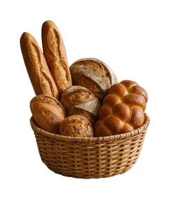 Panier à thé et à pain en rotin, cannage, osier, bambou, tressé, ovale, rond, indien, pour table, fruits, café et repas - Product Image 3