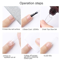 Kit de vernis gel UV professionnel pour extension d'ongles en acrylique, style français, écologique, non toxique, sans HEMA, en tube