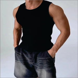 เสื้อกล้ามถักนิตติ้งแบบหนา ระบายอากาศได้ดี เป็นมิตรกับสิ่งแวดล้อม แห้งเร็ว ทรงรัดรูป ยืดหยุ่นสูง สำหรับผู้ชายร่างกายแข็งแรง - Product Image 4