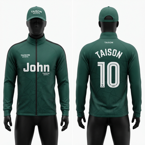 Chaqueta de Entrenamiento de Béisbol Unisex, 330 GSM, Forro Polar de Poliéster Premium, Tejido de Alto Rendimiento, Frente Sólido Negro, Dorado, Bordado Personalizado - Product Image 1