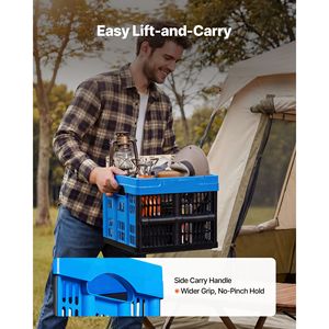 25L <b>Plastic</b> Collapsible Storage Bins 3 Pack Stackable Folding Storage Crates Handles Foldable He Fabric <b>Baskets</b> Bins Holds Bin - Product Image 5