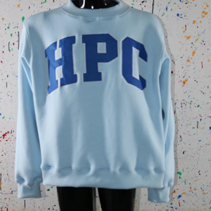 Sweat-shirt à col montant HPC SKY BLUE 100% bleu avec broderie appliquée, col large, URBAN PRODUCTIONS - Product Image 1