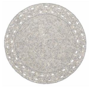 Nouvel arrivage de tapis de table perlé rond en verre fabriqué à la main plaque de chargeur de perles tapis de table décoratif en paillettes au prix de gros - Product Image 4