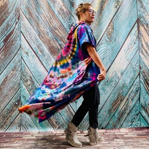 2025 New Sexy <b>Bandeau</b> Kimono <b>Dress</b> <b>Long</b> Robe Summer Unisex Tall Women High Cut Vacation Holiday Tie Dye - Product Image 2