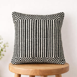 Bohemian Throw Cotton Pillow Case Diamond Pattern Black Color Boho Pillowcase Wool Personalized Pillow Covers for <b>Sofa</b> - Product Image 3