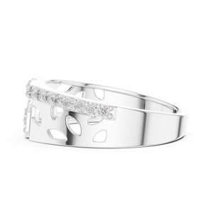 REGAL FORTE MEN'S LAB GROWN DIAMOND <b>RING</b> <b>SET</b> IN 18KT WHITE <b>GOLD</b> FOR WEDDING ENGAGEMENT GIFTING OFFICE WEAR DAILY USE - Product Image 2