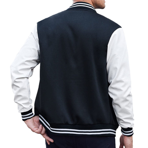 New Wholesale Custom Logo Front Patchwork Varsity <b>Jacket</b> for <b>Men</b> <b>Long</b> Sleeve 100% Wool Hooded Streetwear - Product Image 2