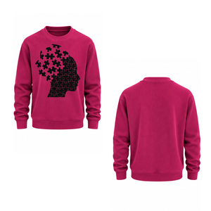 Sudadera de punto gofrado para hombre, cuello redondo térmico, manga larga, estilo casual, moda de invierno, ropa urbana personalizada al por mayor - Product Image 4