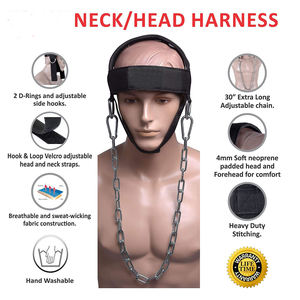 <b>Black</b> Stainless Steel Strong Heavy Duty Portable Neck Muscle Training Head <b>Harness</b> Chain Gym Weightlifting Strength Workout 15 - Product Image 3