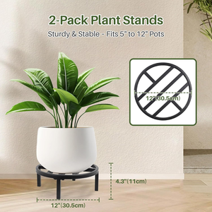 Support de plantes en métal noir pour intérieur et extérieur, support de pot de fleurs surélevé, support de présentation décoratif pour jardin - Product Image 4