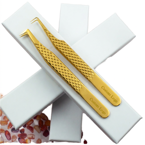 Pinzas para Pestañas TEEJAY de Alto Rendimiento en Color Azul Cielo y Dorado, 90 Grados, con Empaque de Cartón, Envío Gratis - Product Image 6