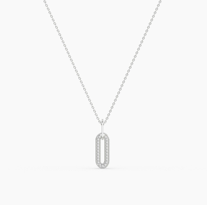จี้เพชรทรงกลมเจียระไนแบบบริลเลียนท์เคลือบทอง 14K เพชรเพาะเลี้ยงในห้องปฏิบัติการ ดีไซน์ทันสมัย เหมาะสำหรับงานแต่งงาน - Product Image 4