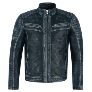 Smart Range Leather Wholesale Mens Vintage Waxed Cafe <b>Racer</b> <b>Jacket</b> Genuine Napa Leather Quilted Moto Biker Style YKK Zips - Product Image 6