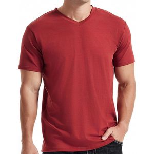 Camiseta de Cuello en V para Hombre, Personalizada, de Algodón, Manga Corta, Clásica, Lisa, para Ropa Casual, Venta al por Mayor y Marca Privada - Product Image 3