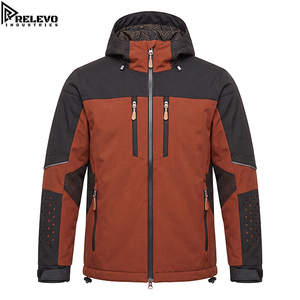 Veste tactique OEM pour homme, orange rouille et noire, imperméable, coupe-vent, matelassée, avec ventilation - Product Image 1