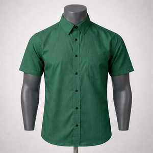 Camisa Formal Casual de Manga Corta para Hombre, Tejido Transpirable, Prenda Moderna Inspirada en Uniformes de Oficina - Product Image 1