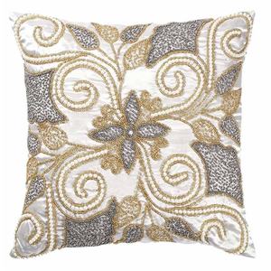 Housse de coussin carrée en verre perlé à motif floral moderne 40x40cm, housse de coussin décorative pour canapé-lit - Product Image 2