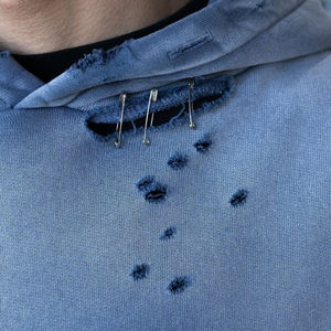 Vêtements personnalisés OEM, sweats à capuche 100% coton, effet délavé, sweats à capuche épais, ensemble jogging, sweats à capuche imprimés en sérigraphie - Product Image 3