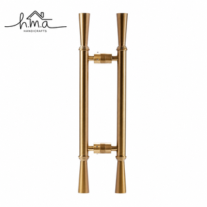 Modern Brushed Gold <b>Brass</b> Cabinet Handle with Curved Wave Shape Sculptural Decorative <b>Drawer</b> <b>Pull</b> Design - Product Image 3