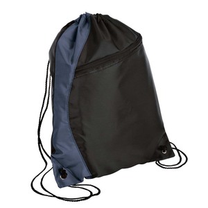 Unisex Drawstring Gym <b>Backpack</b> Black Blue Solid Color Polyester Casual Style With Zipper Closure Adjustable <b>Strap</b> Durable Light - Product Image 3