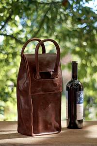 Porte-vin en cuir véritable de luxe, sac de transport artisanal pour une seule bouteille, étui à vin personnalisé, vente en gros LEB-0055 - Product Image 3