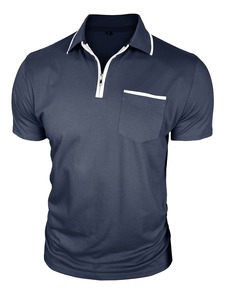 Camisetas de Manga Corta Casuales a la Moda para Hombre, Camisetas Polo con Logotipo Personalizado, Diseño Sólido de Punto de Alta Calidad - Product Image 3