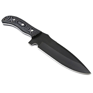 Cuchillo de Caza Hecho a Mano de Acero Inoxidable, Cuchillo de Hoja Fija Afilada para Camping, Supervivencia al Aire Libre y Bushcraft, con Funda de Cuero Resistente - Product Image 1